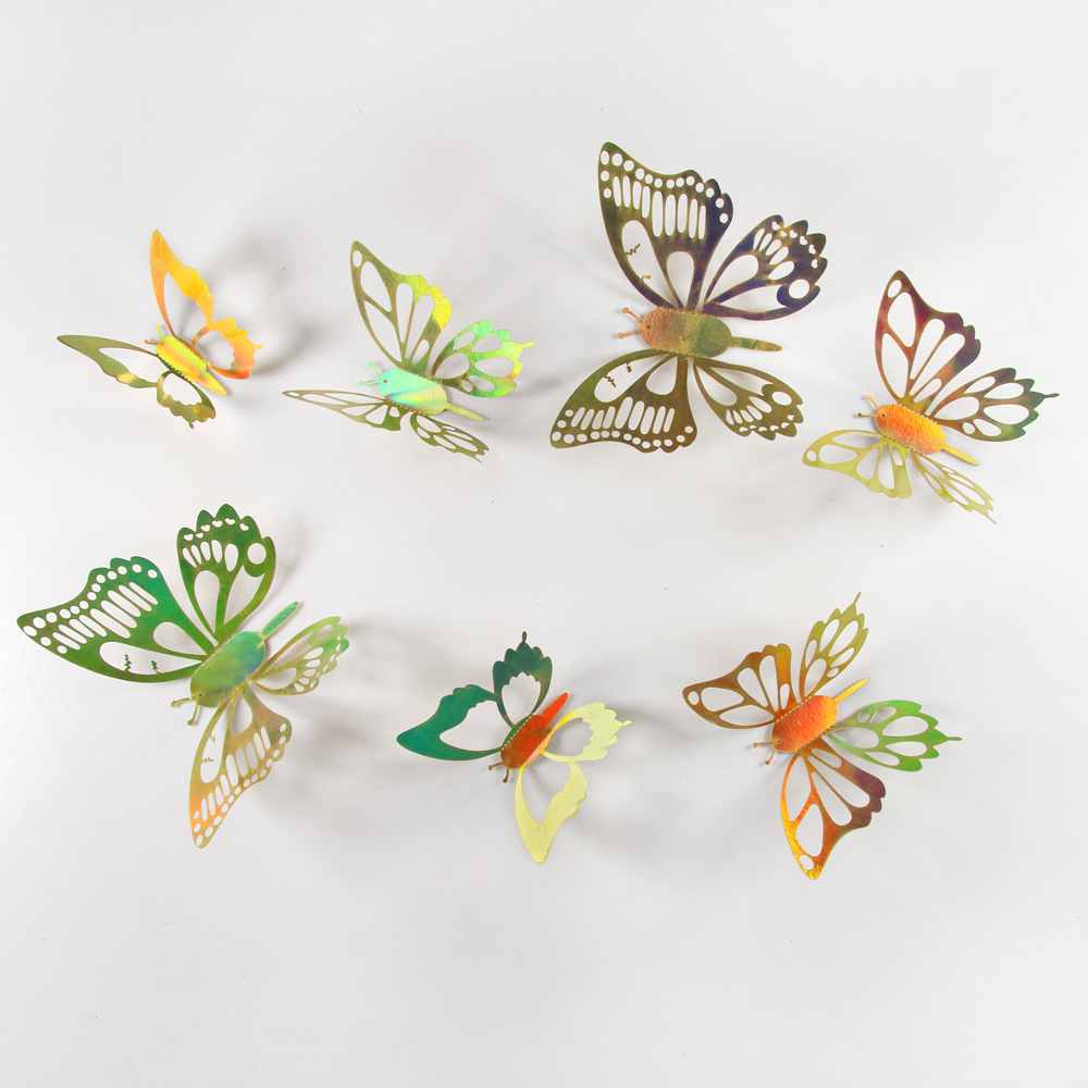 Lote de 12 Mariposas Adhesivas Caladas 3D para Exportación - Decoración Artística para Paredes y Fiestas - Colores Vibrantes para Hogares y Mayoristas