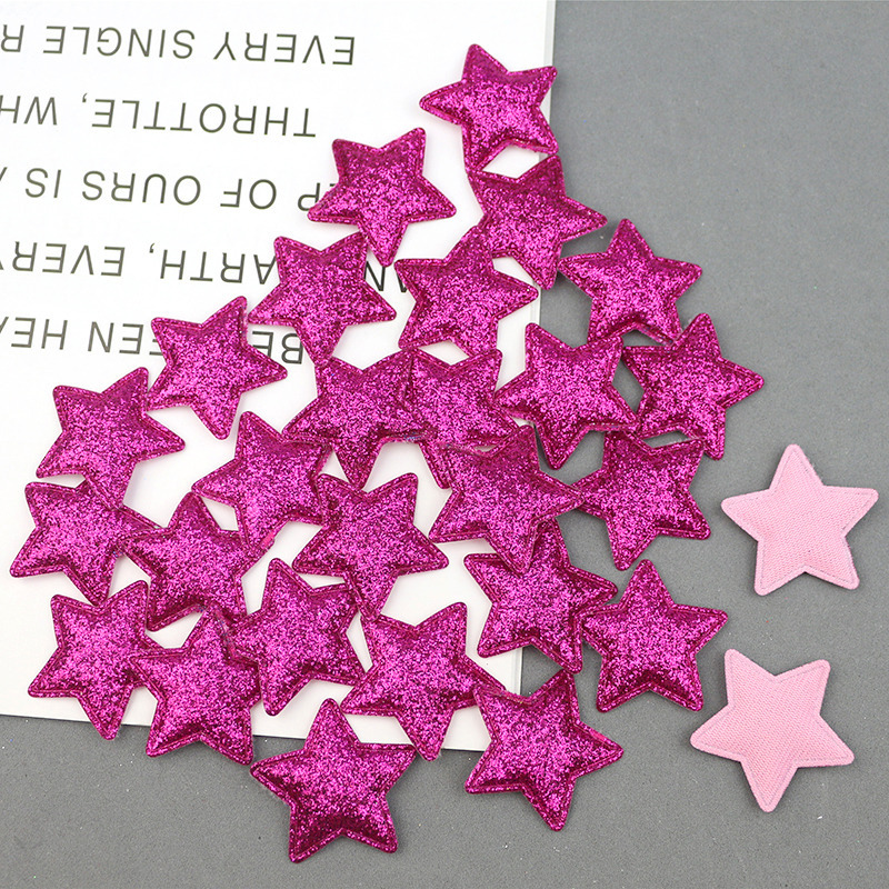 Estrellas de Oropel de 3.6cm con Purpurina - Componentes para Fabricación de Accesorios de Pelo, Ropa y Manualidades - Proveedor Mayorista