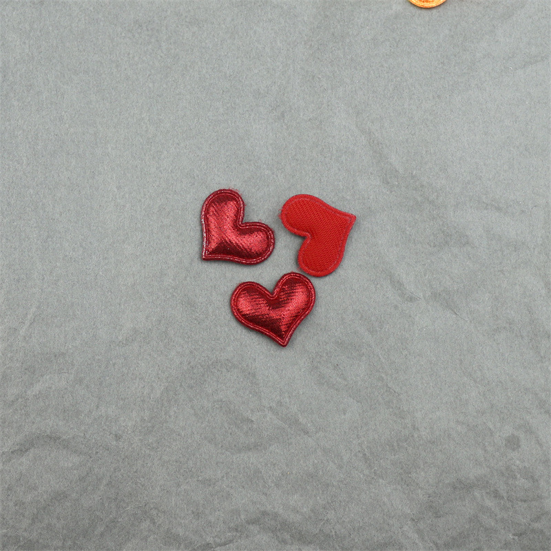 Corazones de Pana Brillante de 2.5cm con Estampado - Componentes para Fabricación de Accesorios de Pelo y Manualidades - Proveedor Mayorista