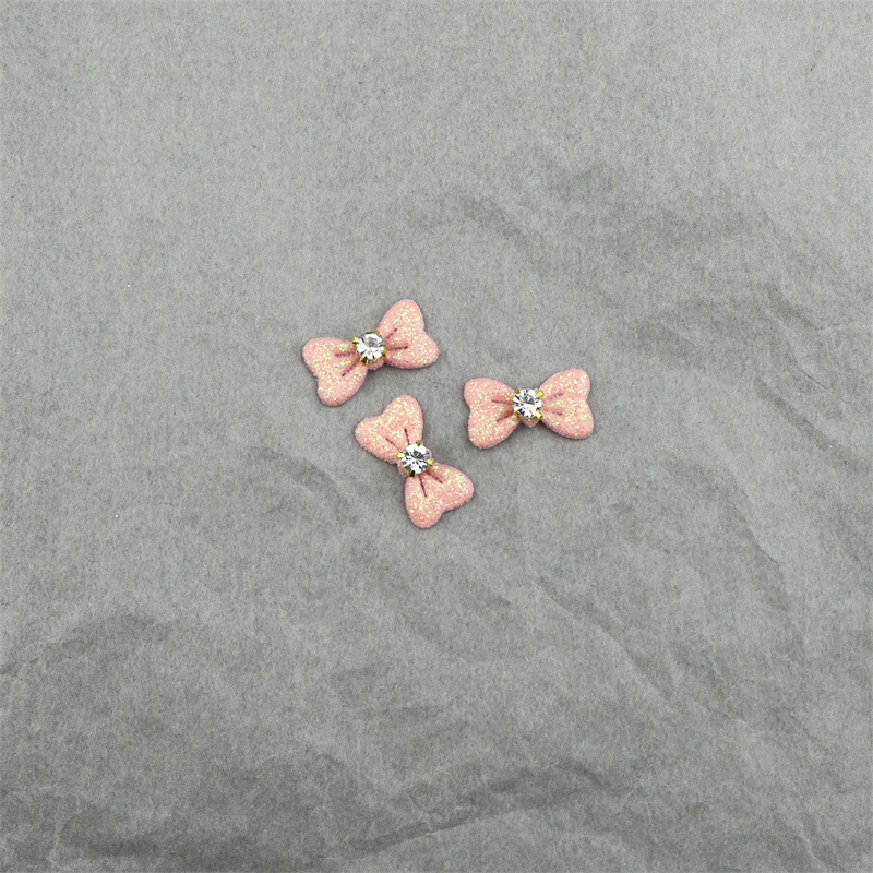 Moños de Cuero con Purpurina y Cristales - Componentes para Fabricación de Accesorios de Pelo, Ropa de Muñecas y Manualidades - Proveedor Mayorista