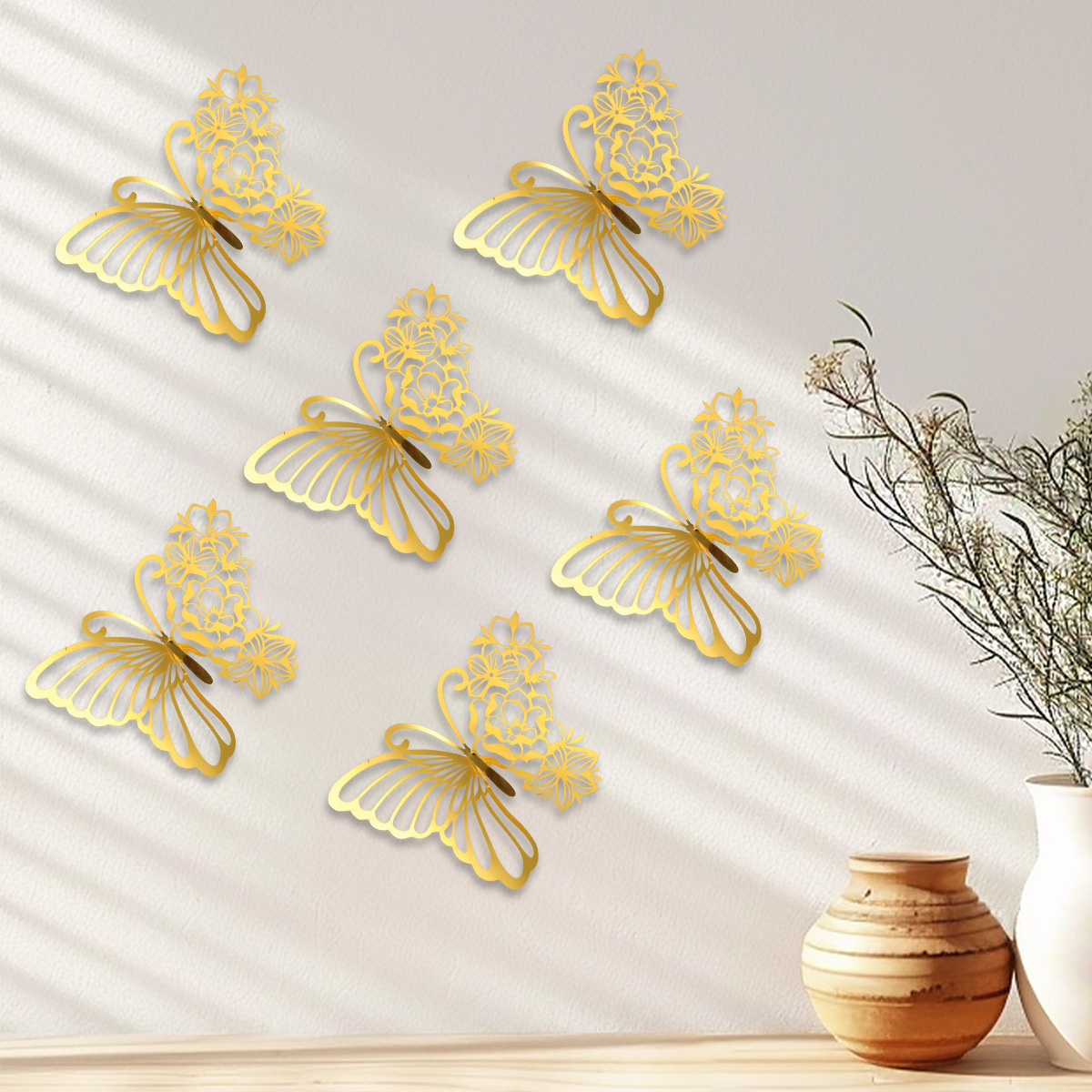 Mariposas Adhesivas Gigantes 28CM - Lote para Mayoristas - Diseño Tridimensional y Calado - Ideal para Decoración de Paredes, Eventos y Vitrinas Comerciales