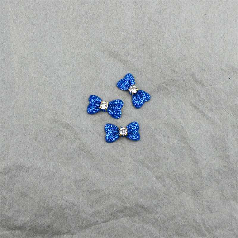 Moños de Cuero con Purpurina y Cristales - Componentes para Fabricación de Accesorios de Pelo, Ropa de Muñecas y Manualidades - Proveedor Mayorista