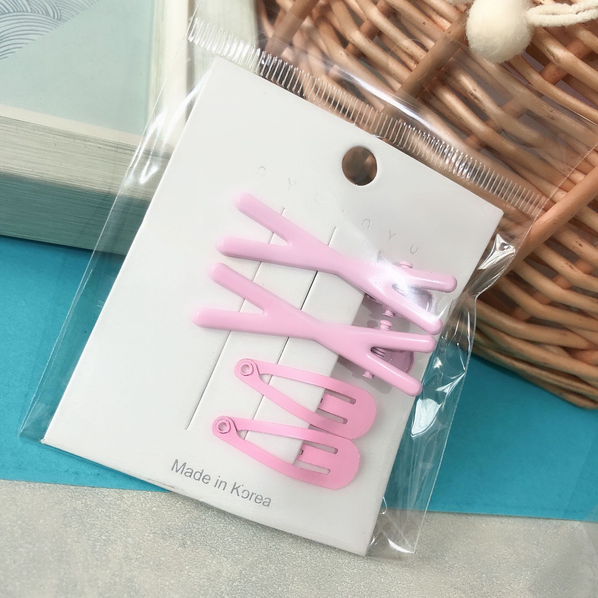 Set Coreano de Broches BB Cruzados - Pinzas en Forma de Lágrima con Esmalte HyunA