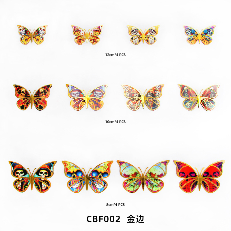 Lote de 12 Mariposas Navideñas Caladas para Exportación - Diseño Festivo en Rojo, Verde y Dorado - Decoración para Pared, Árbol y Fiestas - Ideal para Mayoristas de Temporada