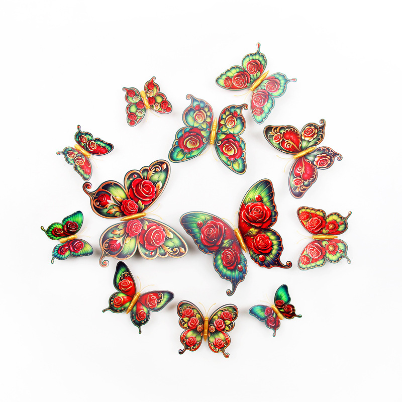 Lote de 12 Mariposas 3D de Doble Capa para Pared Infantil - Diseño Realista y Divertido - Decoración Creativa y Segura para Habitación de Niños - Venta por Lotes para Mayoristas