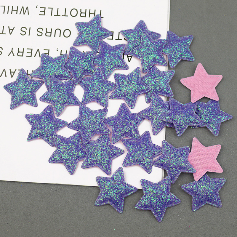Estrellas de Oropel de 3.6cm con Purpurina - Componentes para Fabricación de Accesorios de Pelo, Ropa y Manualidades - Proveedor Mayorista