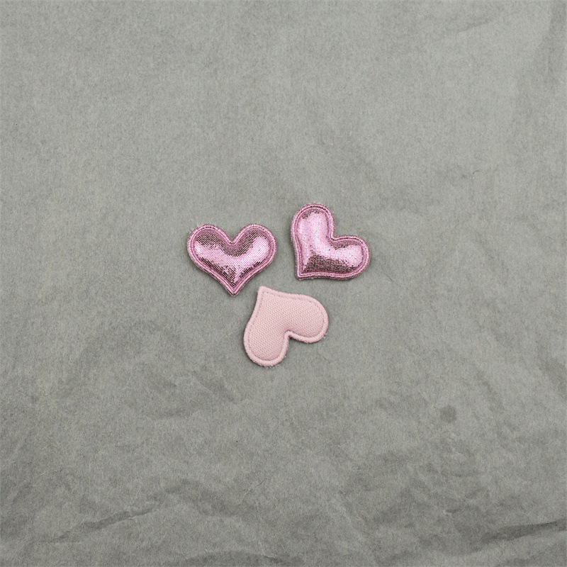Corazones de Pana Brillante de 2.5cm con Estampado - Componentes para Fabricación de Accesorios de Pelo y Manualidades - Proveedor Mayorista