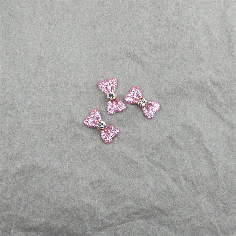 Moños de Cuero con Purpurina y Cristales - Componentes para Fabricación de Accesorios de Pelo, Ropa de Muñecas y Manualidades - Proveedor Mayorista