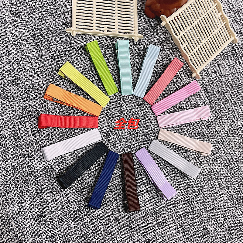 Pinzas de Pato con Moño para Niñas - Mayorista de Accesorios para el Cabello (Tira de Tela Completa, Doble Horquilla)