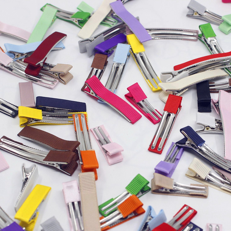 Pinzas de Pato Geométricas para Niños - Mayorista de Accesorios para el Cabello con Media Cinta Textil y Doble Horquilla