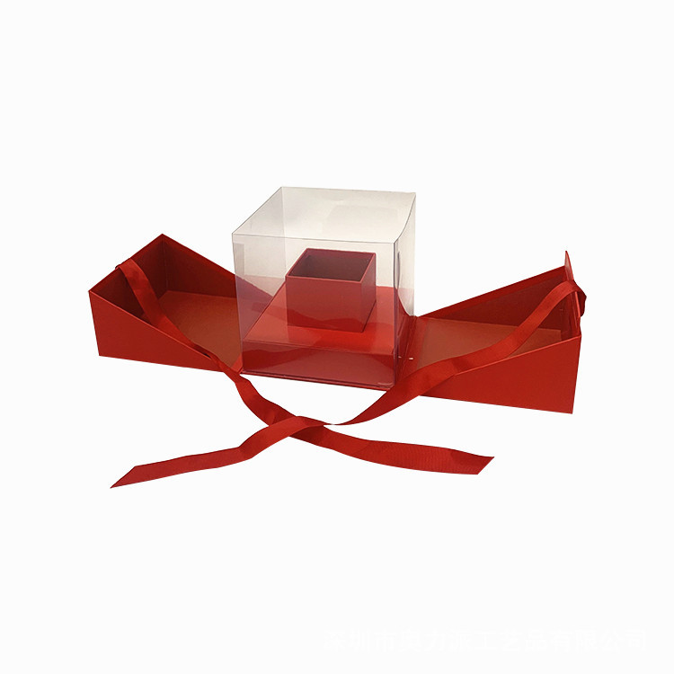 Caja de Regalo Cuadrada de Doble Abertura con Ventana Olipai - Para Flores Frescas, Flores Preservadas y Empaque de Lujo - Venta al por Mayor para Proveedores de Regalos