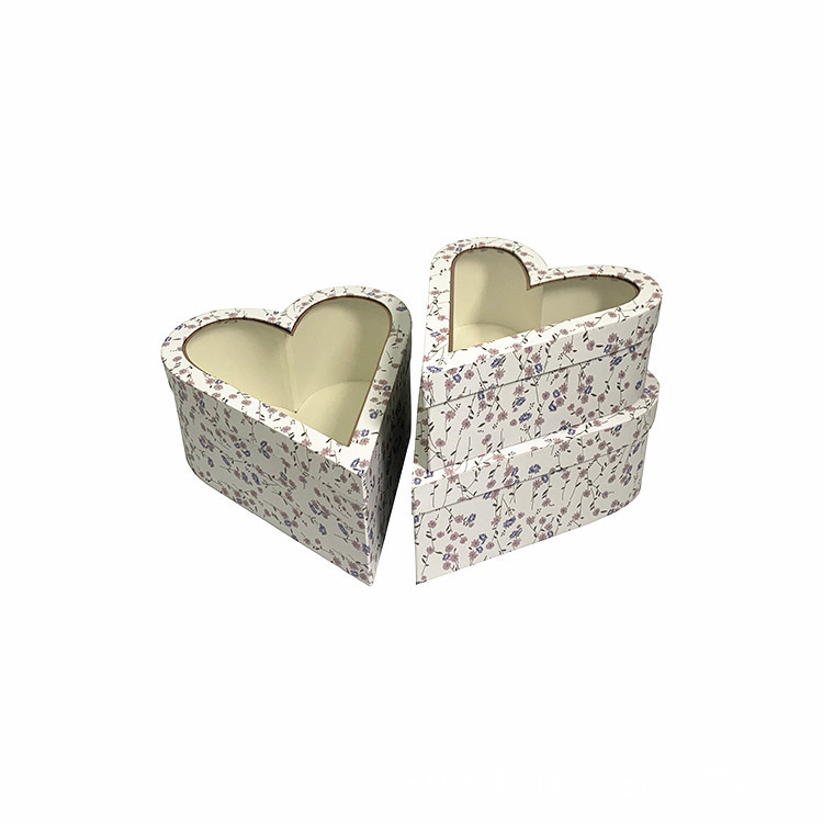 Caja de Regalo Corazón de 3 Niveles con Estampado de Flores y Diseño Único Olipai - Para Arreglos Florales y Regalos con Estilo - Venta al por Mayor para Importadores