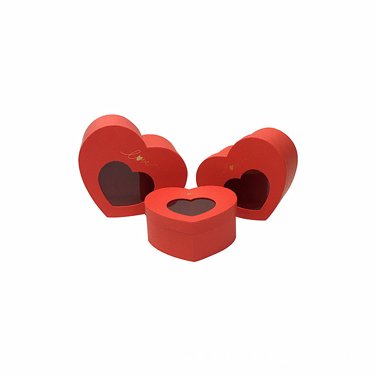 Juego de 3 Cajas Corazón con Ventana para Flores | Diseño Minimalista | Para Mayoristas