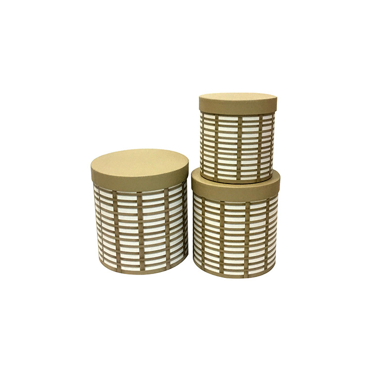 Juego de 3 Cubos Redondos con Diseño de Mimbre para Flores | Apariencia Natural | Para Mayoristas