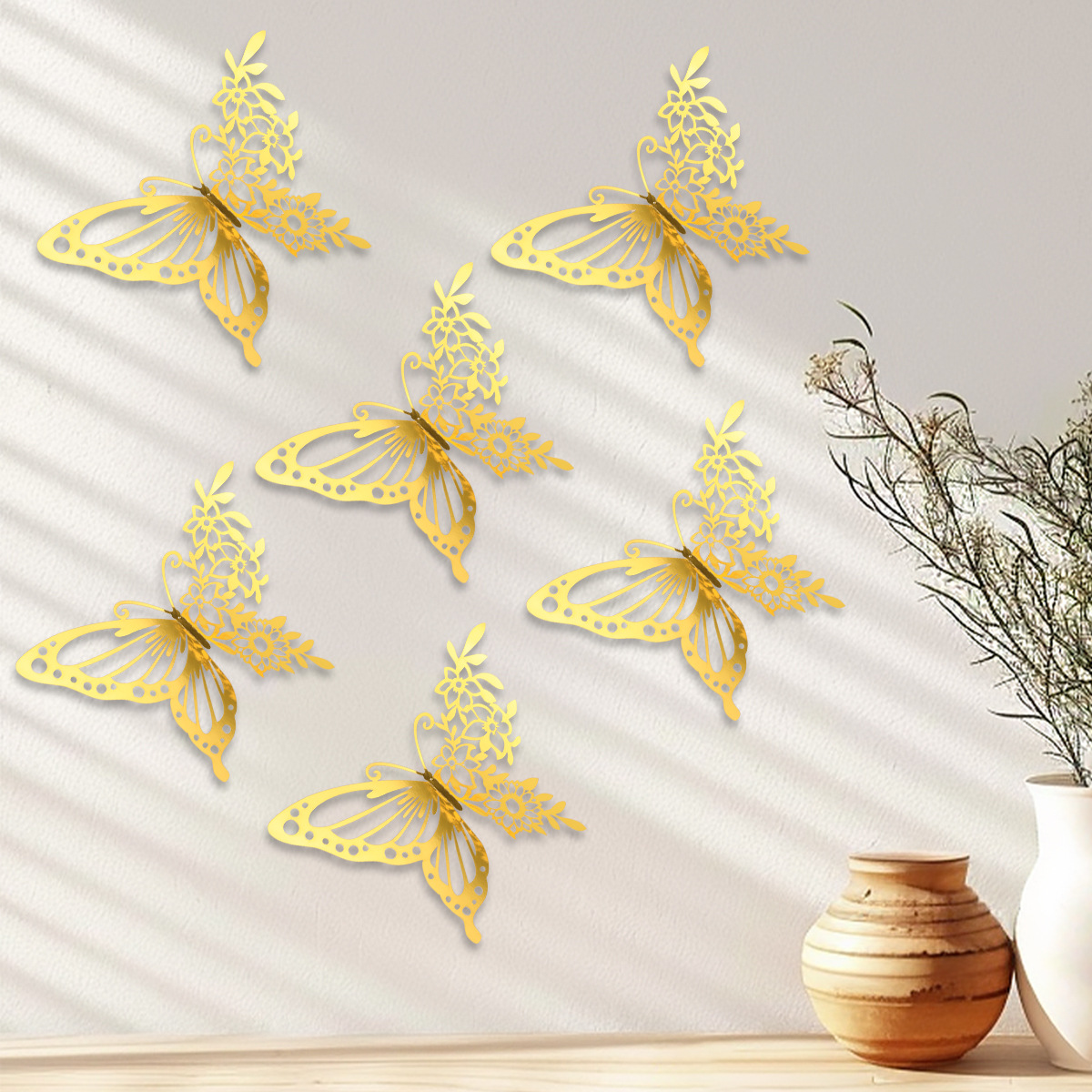 Mariposas Adhesivas Gigantes 28CM - Lote para Mayoristas - Diseño Tridimensional y Calado - Ideal para Decoración de Paredes, Eventos y Vitrinas Comerciales