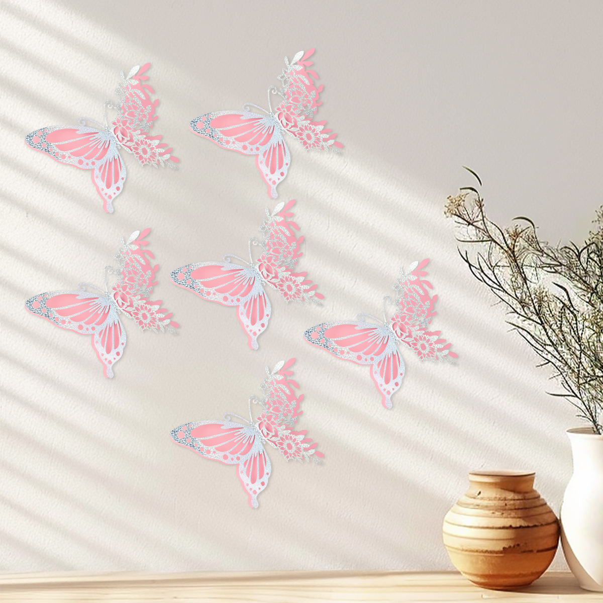Mariposas Adhesivas Doble Capa - Efecto Holográfico y Colores Vibrantes - Diseño Calado Laser 3D - Para Decoración de Fiestas, Paredes y Eventos - Venta por Lotes para Mayoristas