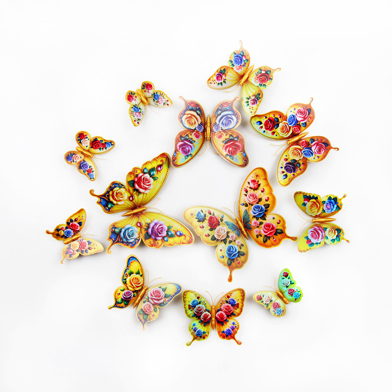 Lote de 12 Mariposas 3D Ultra Realistas - Diseño de una Capa con Colores Vibrantes - Para Decoración de Pared Moderna y Creativa - Venta por Lotes para Mayoristas