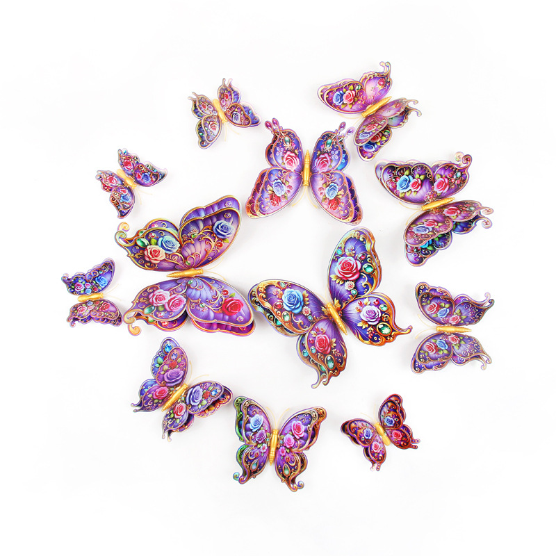 Lote de 12 Mariposas 3D de Doble Capa para Pared Infantil - Diseño Realista y Divertido - Decoración Creativa y Segura para Habitación de Niños - Venta por Lotes para Mayoristas