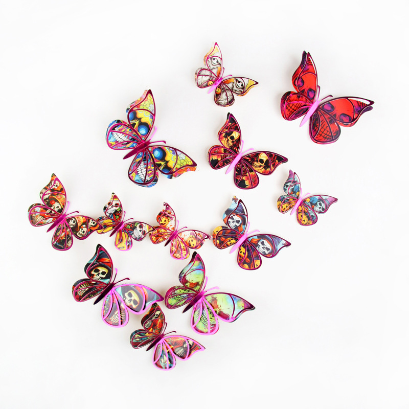 Lote de 12 Mariposas Navideñas Caladas para Exportación - Diseño Festivo en Rojo, Verde y Dorado - Decoración para Pared, Árbol y Fiestas - Ideal para Mayoristas de Temporada