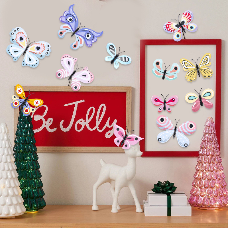 Lote de 12 Mariposas de PVC 3D Ultra Realistas - Adhesivos para Decoración de Pared para Hogar y Oficina - Diseño Creativo para Mayoristas