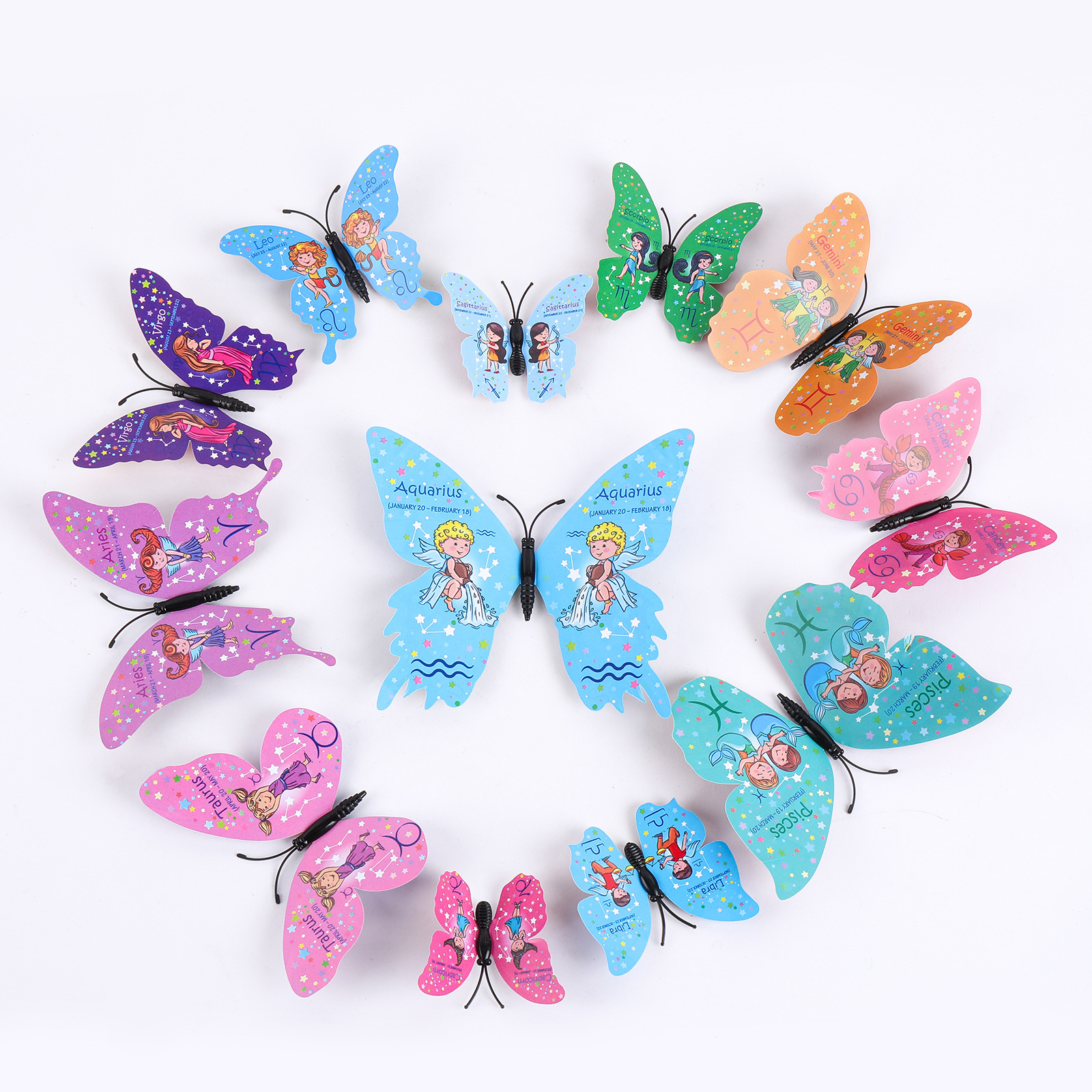 Mariposas de Plástico 3D de una Capa - Adhesivos de Colores Vibrantes para Pared - Decoración Creativa para Hogar y Mayoristas
