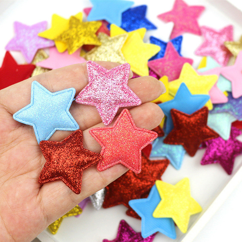 Estrellas de Oropel de 3.6cm con Purpurina - Componentes para Fabricación de Accesorios de Pelo, Ropa y Manualidades - Proveedor Mayorista