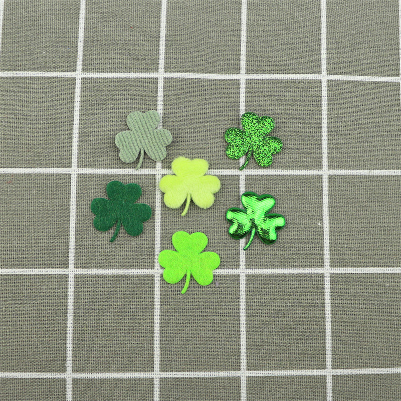 Tréboles de Tela Brillante - Componentes con Purpurina para Fabricación de Accesorios Infantiles, Juguetes y Manualidades - Proveedor Mayorista