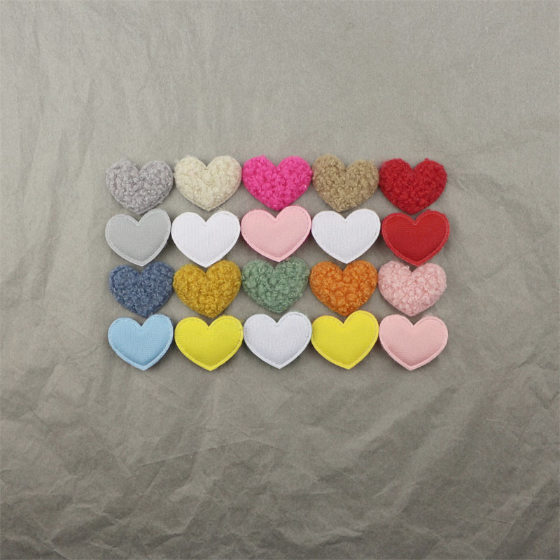 Corazones de Felpa Tipo Teddy de 3.5cm - Componentes para Fabricación de Accesorios de Pelo, Diademas y Manualidades - Proveedor Mayorista