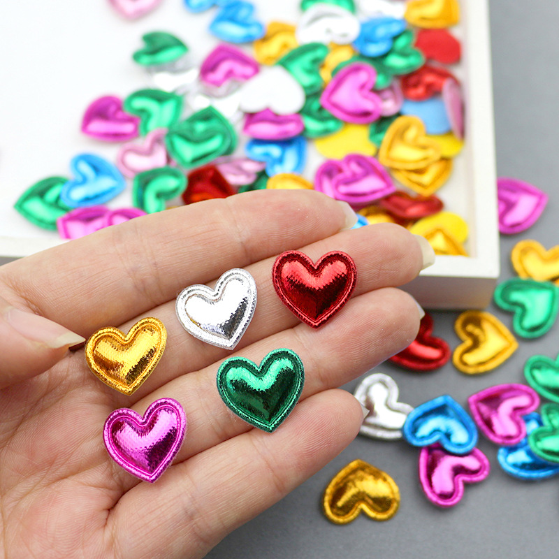 Corazones Brillantes con Estampado para Repostería - Componentes para Decoración de Pasteles, Accesorios Infantiles y Manualidades - Proveedor Mayorista