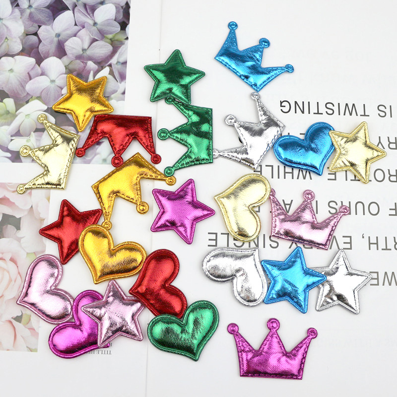 Corazones, Estrellas y Coronas Brillantes con Estampado - Kit de Componentes para Fabricación de Accesorios Infantiles - Proveedor Mayorista 