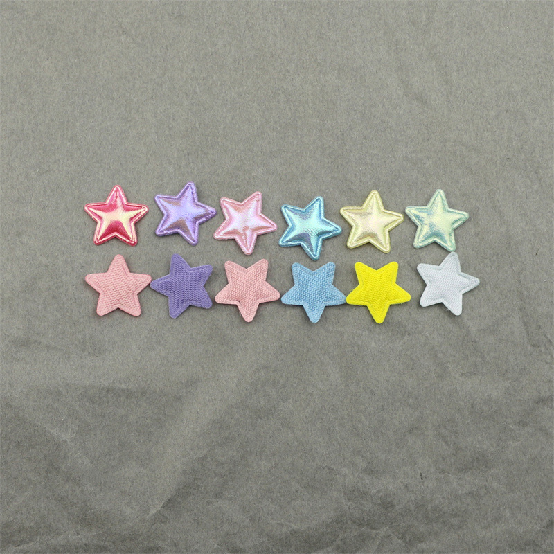 Estrellas de Tela Nacarada de 1.8cm - Componentes para Fabricación de Accesorios de Pelo, Muñecas y Manualidades - Proveedor Mayorista 