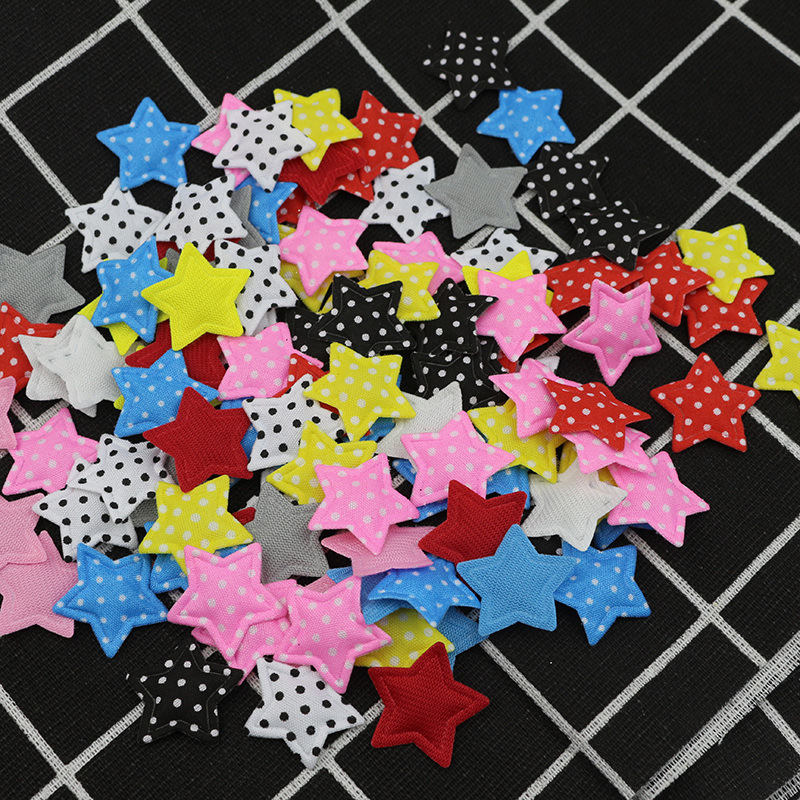 Estrellas de Puntos Coloridos de 2.5cm con Estampado - Componentes para Fabricación de Accesorios Infantiles y Manualidades - Proveedor Directo de Fábrica