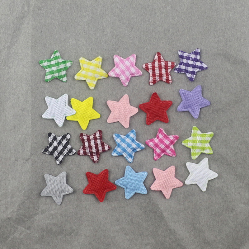 Estrellas de Tela de Cuadros de 1.8cm - Componentes para Fabricación de Juguetes, Muñecas y Accesorios de Pelo - Proveedor Mayorista 
