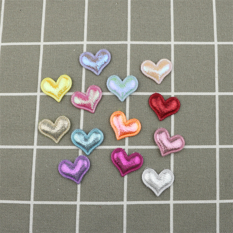 Corazones de Pana Brillante de 2.5cm con Estampado - Componentes para Fabricación de Accesorios de Pelo y Manualidades - Proveedor Mayorista