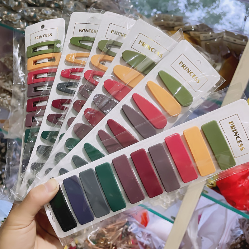 Set Coreano de Broches BB y Pinzas Rectas - Accesorios para Cabello en Esmalte Macaron