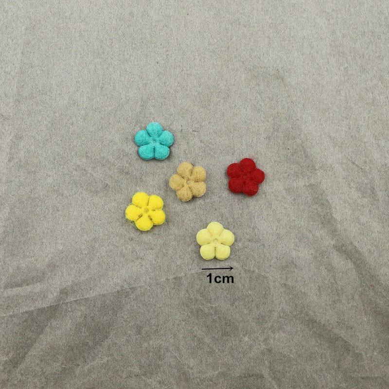Flores Mini de Fieltro de 1cm - Componentes de Precisión para Fabricación de Accesorios de Pelo, Ropa, Calzado y Manualidades - Proveedor Mayorista