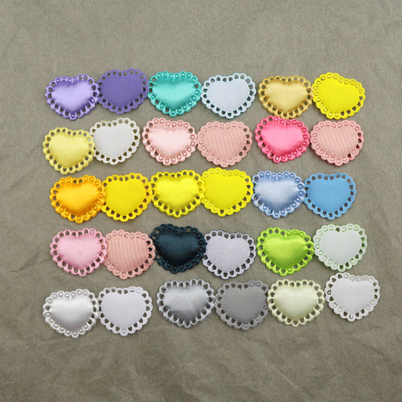 Corazones de Encaje Calado de 2.9cm - Componentes para Fabricación de Accesorios de Pelo, Ropa de Muñecas y Manualidades - Proveedor Mayorista 