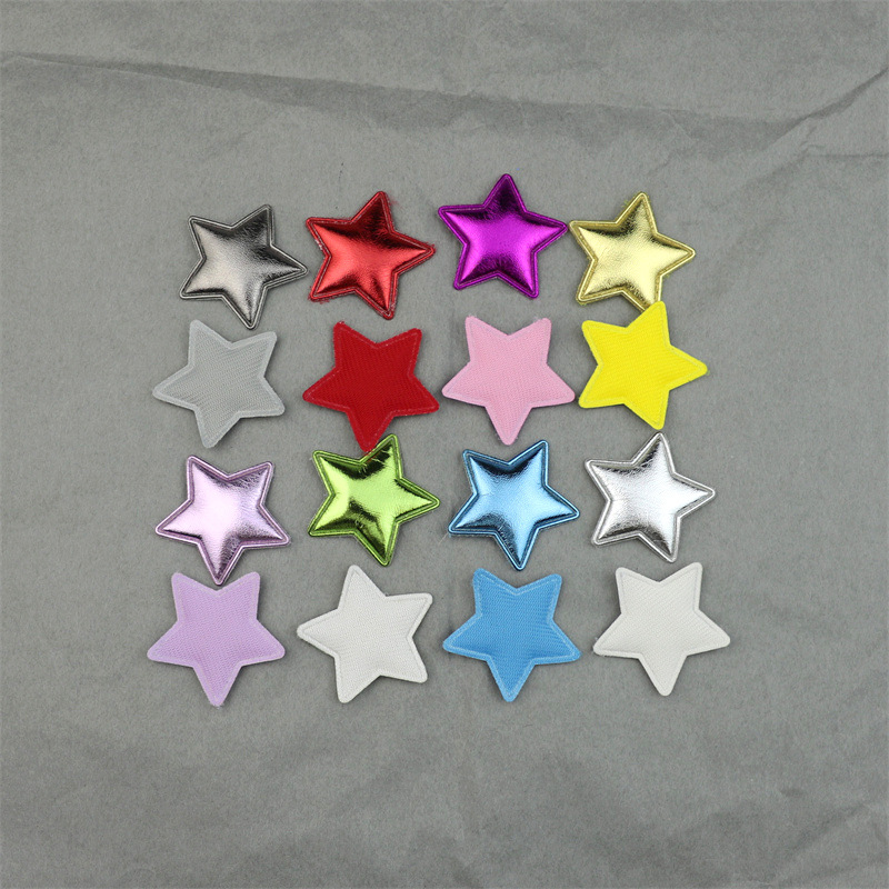 Estrellas de Cuero Sintético de 3.6cm - Componentes para Fabricación de Accesorios de Pelo, Manualidades y Complementos de Moda - Proveedor Mayorista