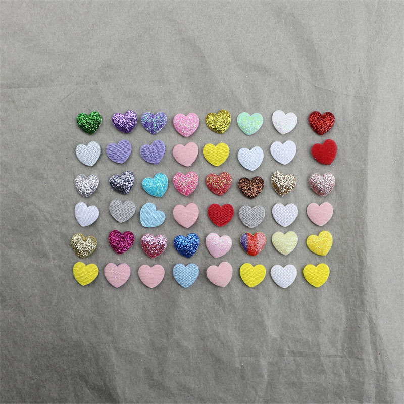 Corazones Mini Brillantes de 1cm con Purpurina - Componentes para Fabricación de Accesorios de Pelo, Calcetines, Juguetes de Peluche y Manualidades - Proveedor Mayorista