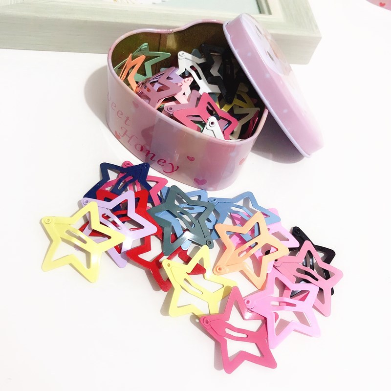 Set de 50 Broches BB Estrellados para Niños - Adorables Accesorios para Cabello Infantil de 3CM con Esmalte Seguro