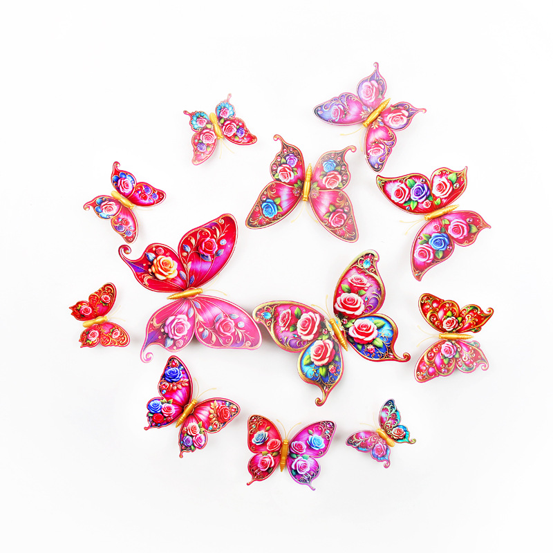 Lote de 12 Mariposas 3D de Doble Capa para Pared Infantil - Diseño Realista y Divertido - Decoración Creativa y Segura para Habitación de Niños - Venta por Lotes para Mayoristas