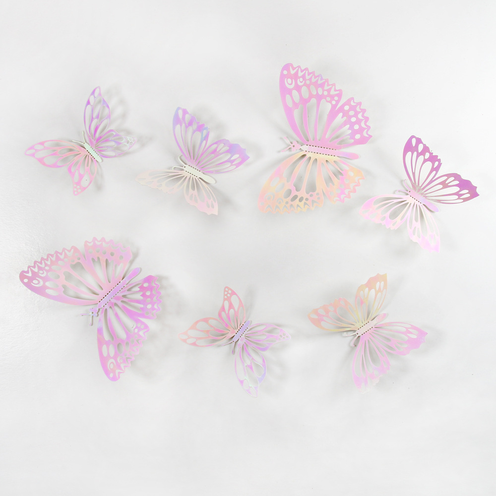 Lote de 12 Mariposas Adhesivas Caladas 3D para Exportación - Decoración Artística para Paredes y Fiestas - Colores Vibrantes para Hogares y Mayoristas