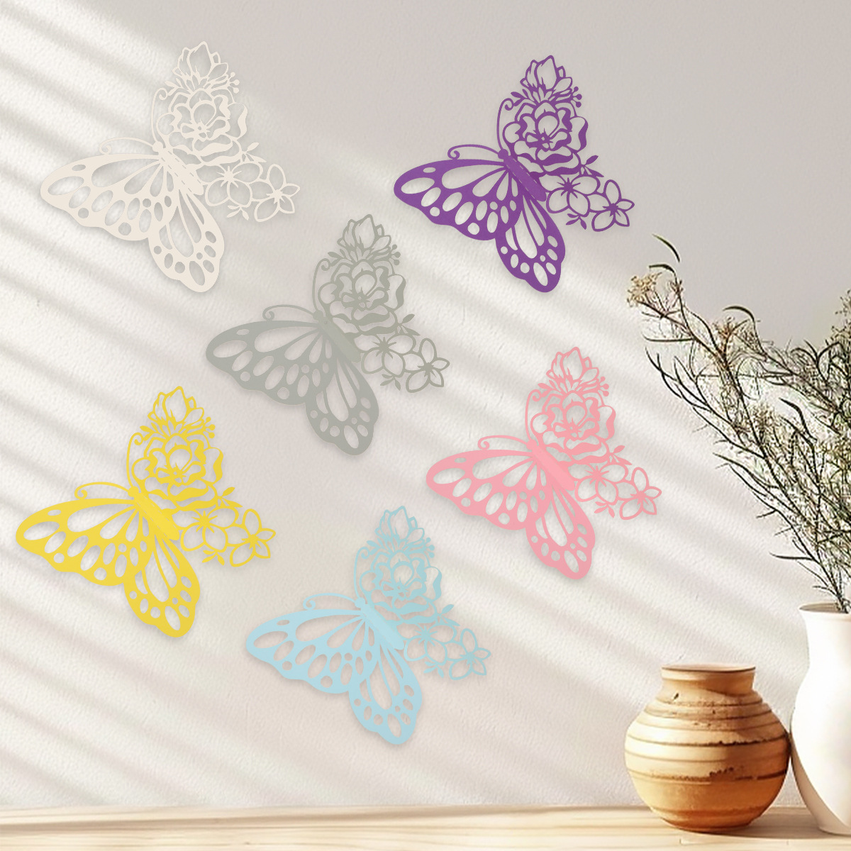 Mariposas Adhesivas Gigantes 28CM - Lote para Mayoristas - Diseño Tridimensional y Calado - Ideal para Decoración de Paredes, Eventos y Vitrinas Comerciales
