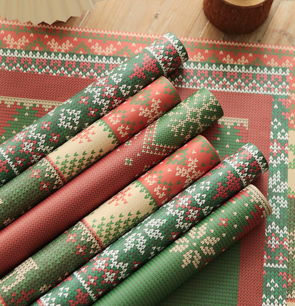Papel de Regalo Navideño con Estampado de Suéter - Para Ramos Florales y Regalos de Nochebuena