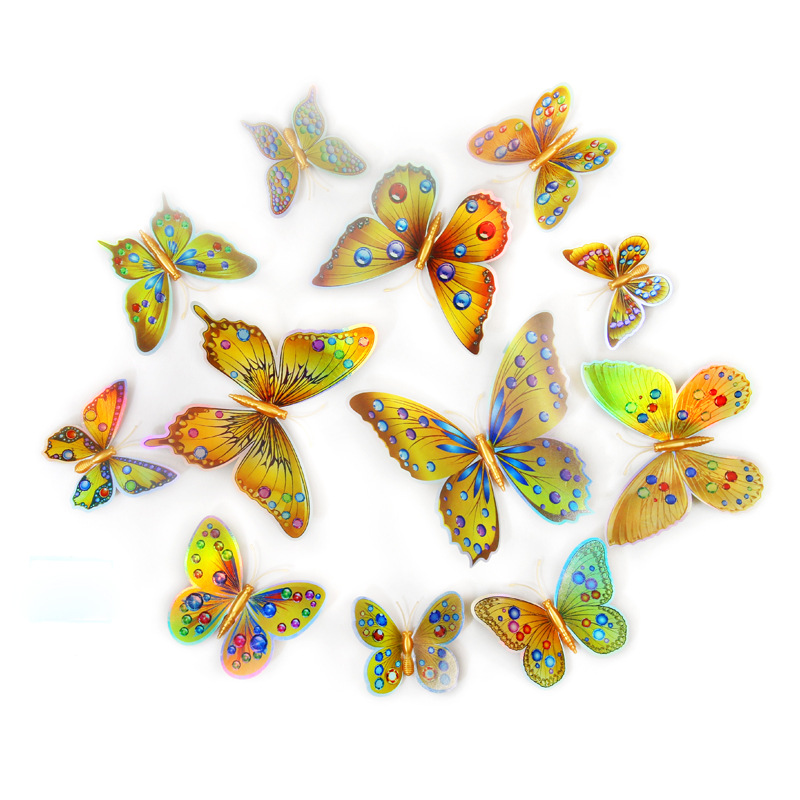 Lote de 12 Mariposas 3D Realistas para Decoración - Adhesivos Creativos para Paredes de Habitación Infantil - Ideales para Cuartos de Niños y Guarderías - Venta al por Mayor