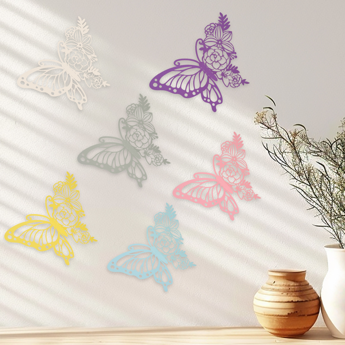Mariposas Adhesivas Gigantes 28CM - Lote para Mayoristas - Diseño Tridimensional y Calado - Ideal para Decoración de Paredes, Eventos y Vitrinas Comerciales