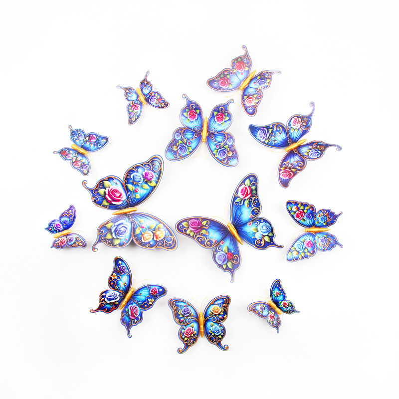 Lote de 12 Mariposas 3D de Doble Capa para Pared Infantil - Diseño Realista y Divertido - Decoración Creativa y Segura para Habitación de Niños - Venta por Lotes para Mayoristas