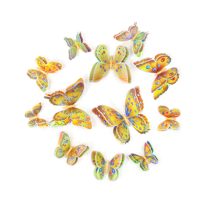 Mariposas Adhesivas de PVC de Doble Capa 3D - Decoración para Pared de Sala y Fondos Creativos - Ideal para Proyectos DIY y Decoradores - Venta por Lotes al Mayoreo