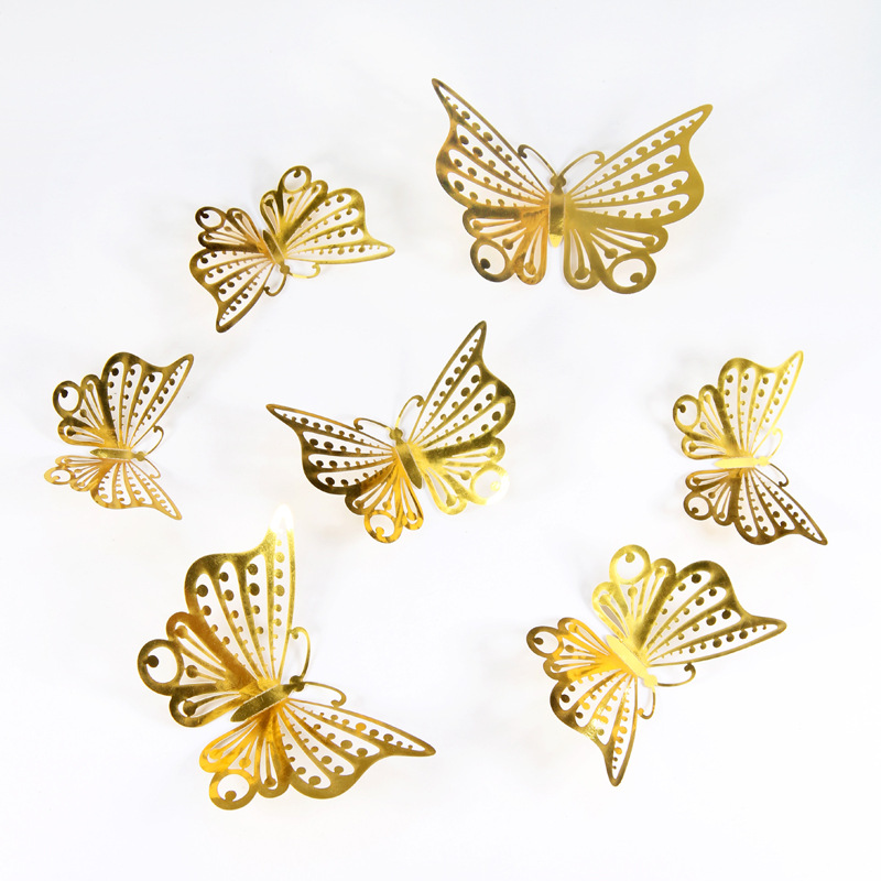 Mariposas Metálicas 3D Caladas para Amazon FBA - Decoración de Pared para Sala con Diseño de Lujo - Adhesivos Creativos con Acabado de Imitación Metal - Para Mayoristas