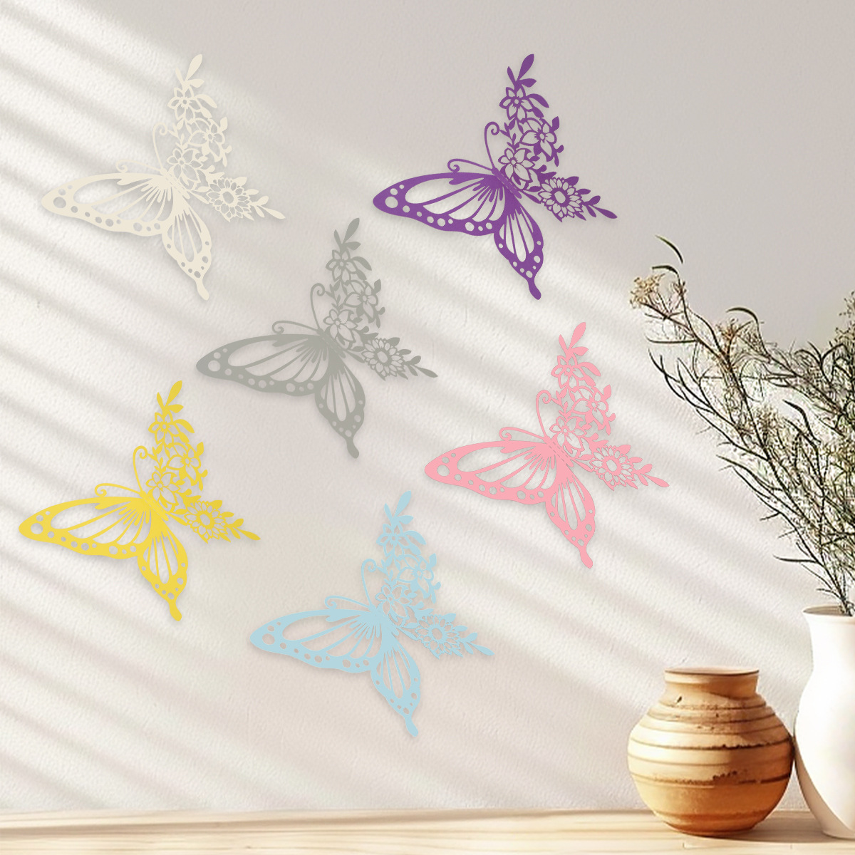 Mariposas Adhesivas Gigantes 28CM - Lote para Mayoristas - Diseño Tridimensional y Calado - Ideal para Decoración de Paredes, Eventos y Vitrinas Comerciales